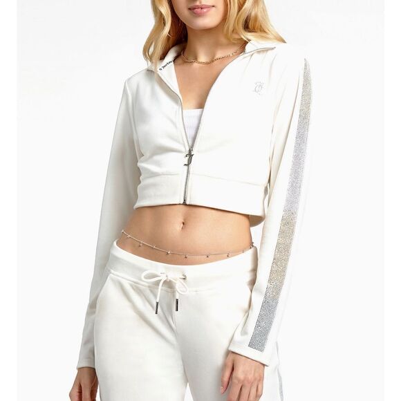 Juicy Couture Jackets & Blazers - Juicy Couture Women's Embellished Zip-Front Hoodie in the Size Medium